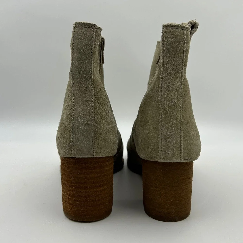 Coconuts by Matisse Ankle Boots Womens 8.5 Beige Suede Braided Boho Western Chic